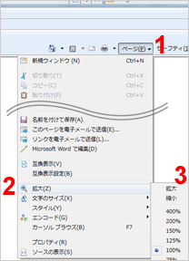 Internet Explorer 8 （画面全体を変更する）